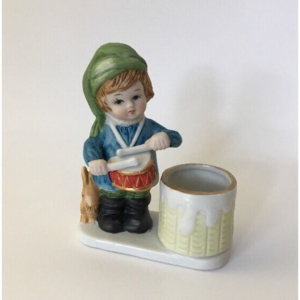 Hand Painted Porcelain Christmas‎ Luvkins Drummer Boy Figurine JASCO 1978
